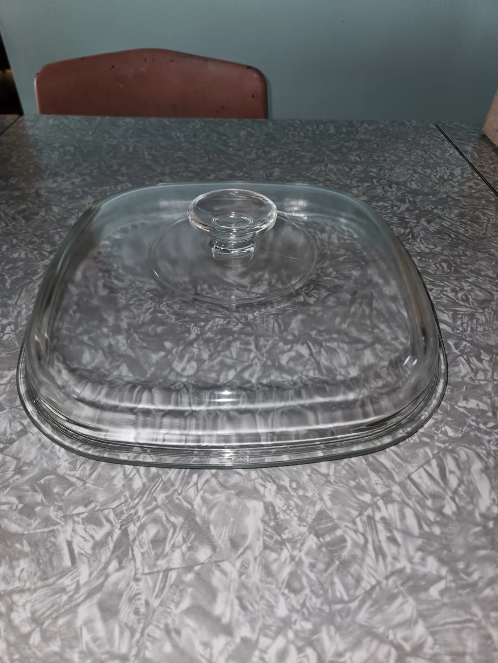 Pyrex Clear Glass Square Lid with Handle